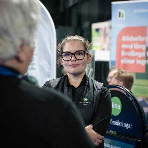 Besökare på mässa på västkusten